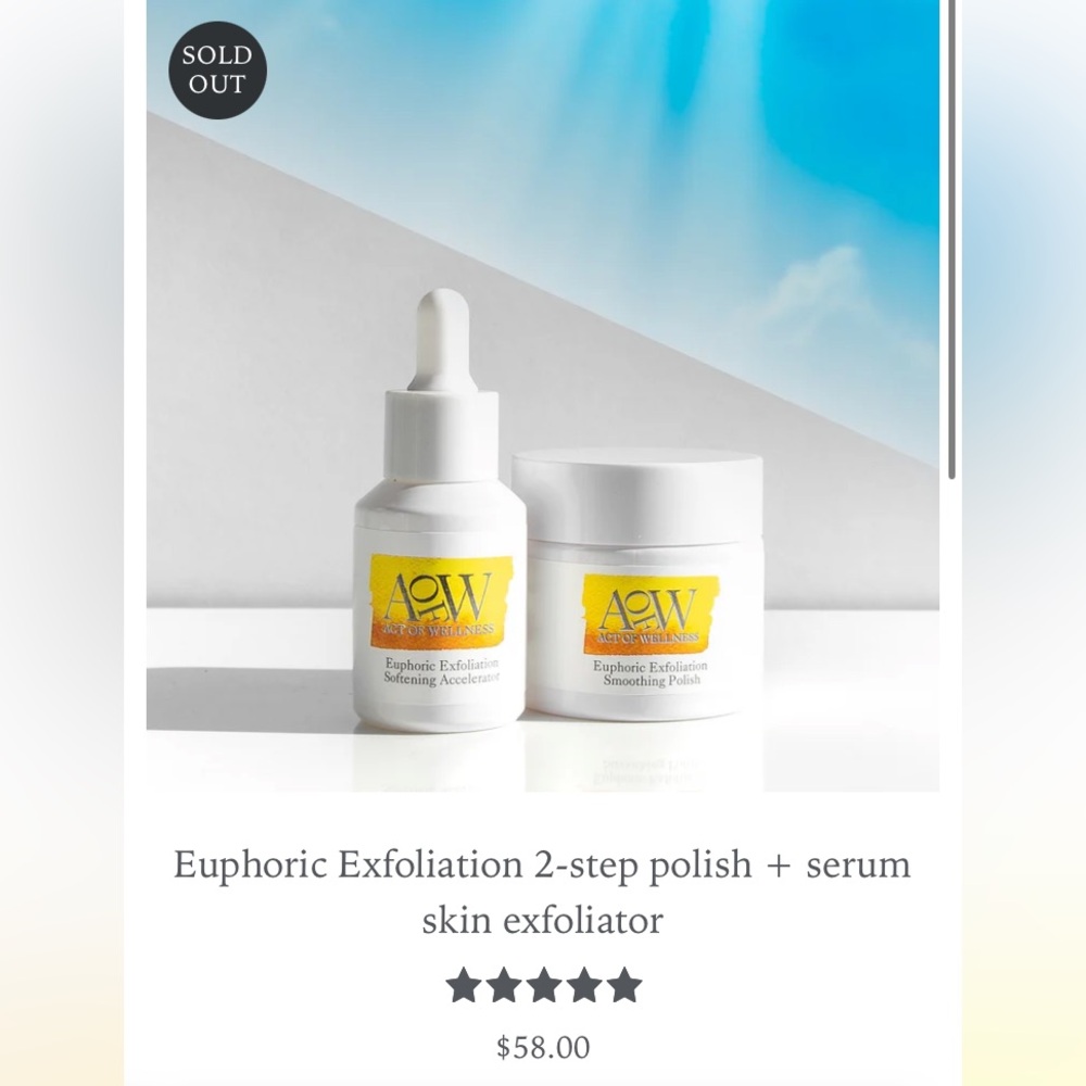 Euphoric Exfoliation 2-step polish + serum skin exfoliator - Act of Wellness